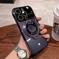 thumbnail image 1 of SuperShield Phone Case for iPhone 15 Plus Coridbrief Large Window Phone Case Leak Label Magnetic Bracket for iPhone 15 Plus MagSafe Satad Case - Purple, 1 of 3