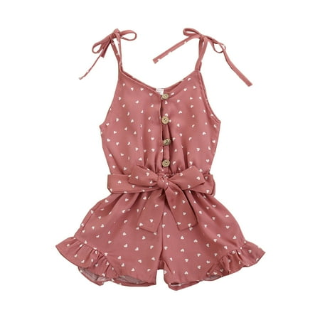 

Girls Fashion Romper Sleeveless Halter short Pants Jumpsuit Toddler Girl Clothes Baby Summer Cute Halter Romper 6 Months to 5 Years Old