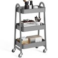 thumbnail image 1 of Carrito rodante utilitario OLIXIS de 3 niveles, metal gris con ruedas, 1 of 5