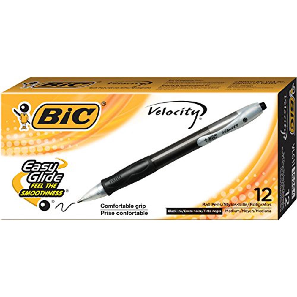 BIC Velocity Retractable Ballpoint Pen, Refillable, Medium Point (1.0