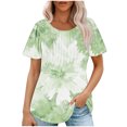 thumbnail image 2 of Patlollav Fashionable Womens Casual Short Sleeved Loose Round Neck Green Tops, 2 of 6