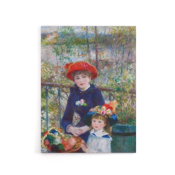 Renoir Two Sisters On The Terrace Canvas Wall Art Print 12X16"