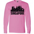 thumbnail image 3 of Inktastic Singapore City Skyline with Grunge Long Sleeve T-Shirt, 3 of 5