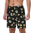 thumbnail image 2 of Uemuo Daisy Pattern Mens Swim Trunks Quick Dry Board Shorts with Mesh Lining, Stretch Beach Shorts Quick Dry No-Chafing Board Shorts-Large, 2 of 9