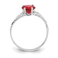 thumbnail image 2 of Finest Gold 14K White Gold July CZ Birthstone Claddagh Ring, Size 5, 2 of 5