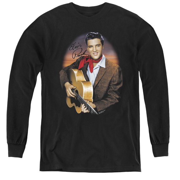 Elvis Presley - Red Scarf #2 - Youth Long Sleeve Shirt - Medium
