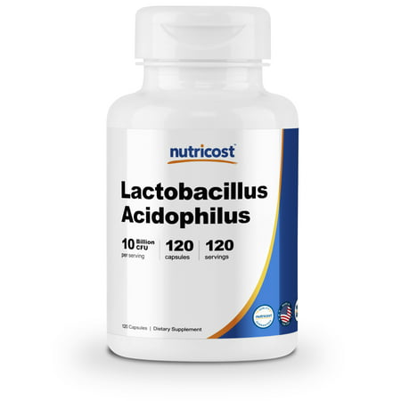 Nutricost Lactobacillus Acidophilus 10 Billion CFU, 120 Veggie Capsules - Positive Probiotic (Best Yogurt With Lactobacillus Acidophilus)