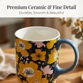 thumbnail image 5 of Topadorn Ceramic Coffee Mug Tall Porcelain Cup with Lid and Color Gift Box.17 oz. Yellow, 5 of 9