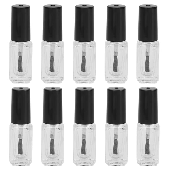 10 Pieces Nail Polish Bottle With Brush, Empty Nail Polish Bottle, Transparent Nail Polish Bottle, 5ml Clear, Empty For Self-fillers With 2 Funnels 10 Mixing Balls, Rectangle