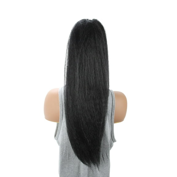 Unique Bargains 1 Pc Fluffy Afro Long Hair Hair Extensions High Temperature Fiber 22IN Hair Extension Tape Black for Women