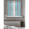 thumbnail image 5 of Grey Aqua Stripes,Curtains 45 Inch Length,Sheer Curtains for Bedroom Living Room Window Abstract Contemporary Minimalist Geometric Voile Drapes Kitchen Curtains Small Half Window 52"x45" 2 Panels, 5 of 7