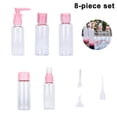 thumbnail image 1 of Juego de 8 botellas de viaje, contenedor de líquido portátil a prueba de fugas, accesorios de viaje, bolsa de cosméticos, botellas de viaje, adecuado para avión, viajes, hotel31, 1 of 7