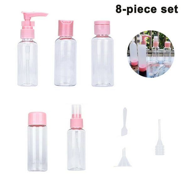 Juego de 8 botellas de viaje, contenedor de líquido portátil a prueba de fugas, accesorios de viaje, bolsa de cosméticos, botellas de viaje, adecuado para avión, viajes, hotel31