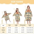thumbnail image 4 of FORMRS Wearable Blanket Hoodie with Sleeves for Kids Cozy Flannel Sweatshirt, Beige Floral, 4 of 7