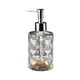 thumbnail image 2 of Botella dispensadora de jabón de vidrio | Vidrio de color texturizado Rhombus | Acción de bomba para jabón líquido Champú Gel de ducha | Organizador de Cocina de Baño Recargable | 350ml, 2 of 6