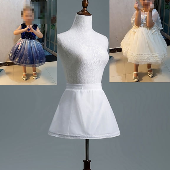 WEUVEB 1Pc White Layered Steel Ring Petticoat Underskirt with Tulle Fabric for Lolita and Wedding Dresses