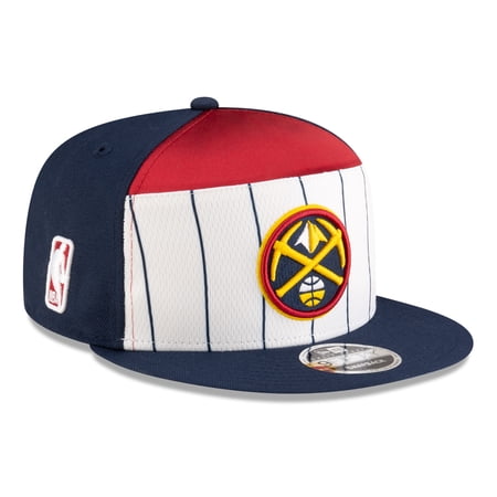 Men s New Era White/Navy Denver Nuggets 2025 NBA Tip Off Split Panel 9FIFTY Snapback Hat