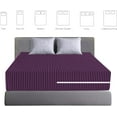 thumbnail image 4 of 100% Egyptian Cotton L Shape Zipper Mattress Cover, 800 TC, 8 Inch Deep Pocket Cal King Size (72x84), Stripe Plum, 4 of 6