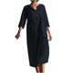thumbnail image 1 of Vestido de Tres Cuartos Con Bolsillo Informal Suelto de Color Sólido Con Cuello Redondo Para Mujer Odeerbi ODB115299, 1 of 5