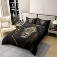 thumbnail image 3 of Lion Bedding Animal Duvet Cover Set Full Size Lightning Lion Pattern Comforter Cover 1 Lion Head Duvet Cover 2 Pillowcases,Grey Black Soft Microfiber Bed Cover for Teen Boys Young Man Decoration Room, 3 of 6