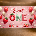 thumbnail image 6 of Pink Design First Birthday Banner Strawberry Theme Party Decoration Balloon Design Sweet One Banner for Kids Celebration Indoor Party Decoration, 6 of 7