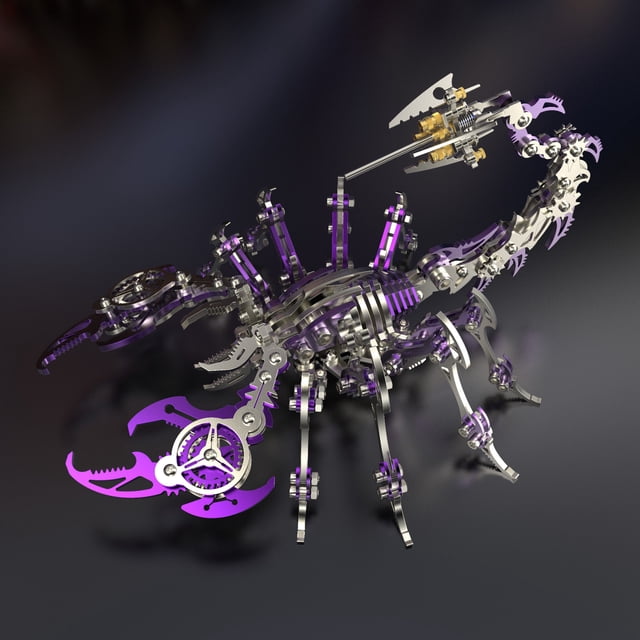 Purple Colorful Scorpion 3D Metal Puzzle Assembling Model Toy