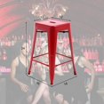 thumbnail image 3 of 24 Inches Metal Bar Stools Set of 4, High Backless Indoor Outdoor Counter Height Stools Stackable Metal Bar Chairs for Kitchen Dining Counter Café Pub Bistro 330LBS Weight Capacity (Red), 3 of 7