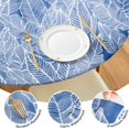 thumbnail image 4 of 44in Round Tablecloth with Elastic Edge, Waterproof Fitted Table Cover for 36-44" Tables, Floral Theme Polyester Reusable Table Cloths Wipe Clean for Picnic, Dining, Outdoor Use and Party Decor, 4 of 7