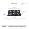 thumbnail image 2 of Parrilla De Gas 6 Quemadores Eurogar Vidrio Templado Negra EU6VT, 2 of 7