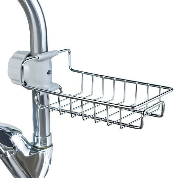 Hanging Faucet Drain Rack Sponge Holder Stainless Steel Sink Rack Sponge Holder For Kitchen Sink Hanging Faucet Drain Rack Organized Storage Hollow Out Breathable Stainless Steel