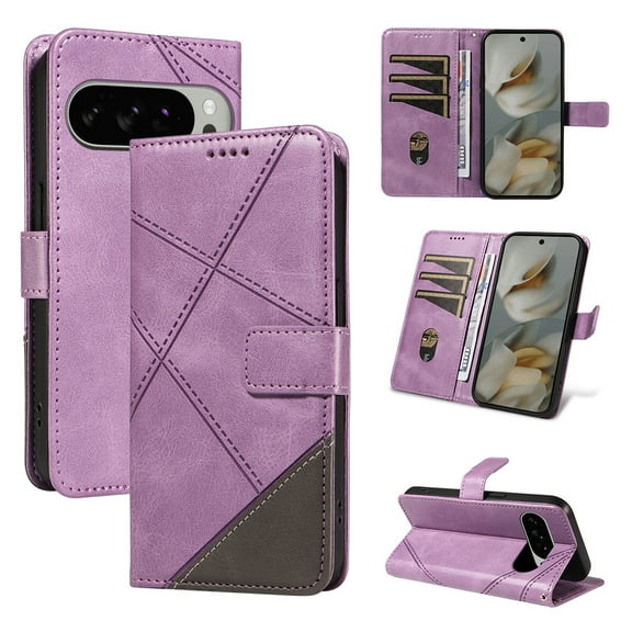 Decase for Google Pixel 10 Pro XL Wallet Case,Magnetic Clouse PU Leather Flip Cover with Card Holder and Kickstand, Shockproof TPU Protective Case,Purple