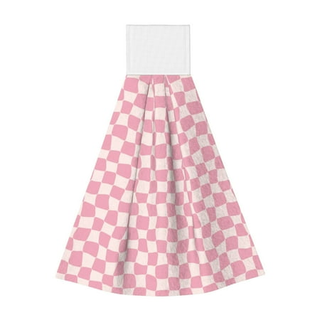 

Sikiie Irregular Plaid Hand Towel with Loop Hanging Towel Absorbent Tie Towels for Kitchen Tea Bar Bathroom Decor