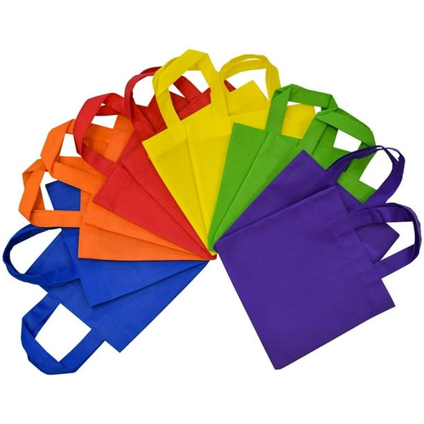 Reusable Gift Bags with Handles, Eco Friendly Flat Totes, Fabric Goodie ...