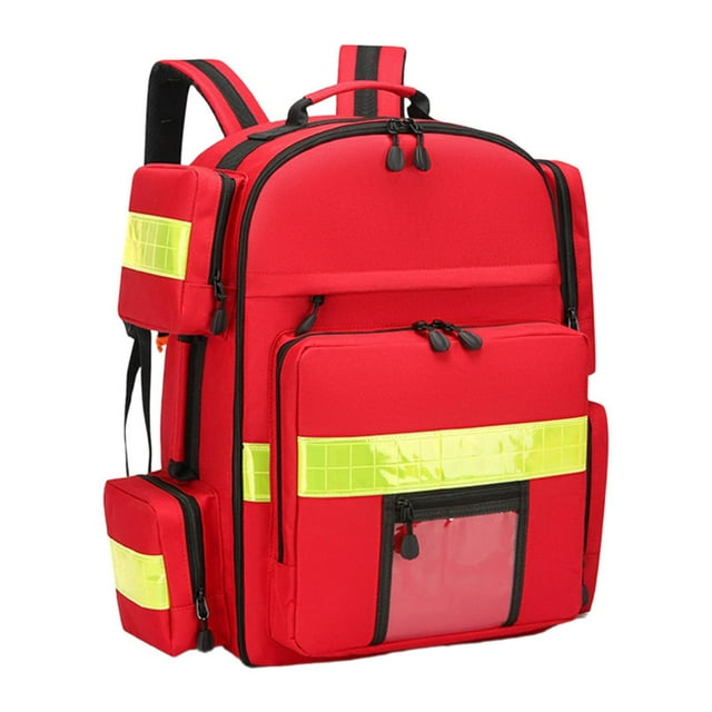 Mochila de primeros auxilios jinwen con rayas reflectantes 49 cm x 44 cm x 26 cm