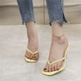 thumbnail image 4 of Chanclas cruzadas tejidas con diamantes de imitación, zapatillas de tacón alto para mujer Wmkox8yii  hj789, 4 of 9