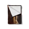 thumbnail image 2 of Western Soft Flannel Fleece Throw Blanket, American Style Cowboy Wild West Culture Sports Team Roping Barn Print, Cozy Plush for Indoor and Outdoor Use, 60" x 80", Umber Brown, by Ambesonne, 2 of 6