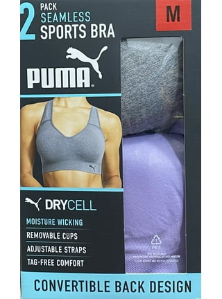 Puma Women's Polyester Wired Classic Sports Bra (522192_Speed Green-Black)