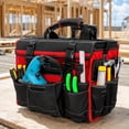 thumbnail image 2 of XtremepowerUS 18" Rolling Tool Bag with Wheels, 600D Water-Resistant Tool Tote with 19 Pockets & Telescoping Handle, Black/Red, 2 of 7