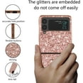 thumbnail image 3 of Compatible with Samsung Z Flip 3 Case, Glitter Sparkly Samsung Galaxy Z Flip 3 Phone Case with Slim Silicone Shockproof Protective Bumper Cover for Cute Girls Women (Rose Gold), 3 of 14