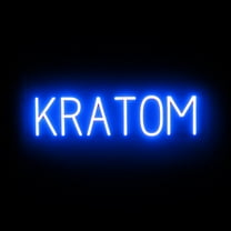 SpellBrite KRATOM LED Sign for Business. 25.9" x 6.3" Blue KRATOM Sign Has Neon Sign Look With Energy Efficient LED Light Source. Visible from 500  Feet, 8 Animation Settings.