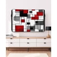 thumbnail image 3 of Outdoor TV Cover 48 to 50 Inch Weatherproof, Red Black and Grey Waterproof TV Screen Protector for Outside Decor with Zipper and Pocket 48"L x 30"H , Geometric Modern Abstract Art, 3 of 7