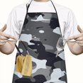 thumbnail image 2 of Camouflage Adjustable Waterproof Apron for Adults 33x27 Inch – Cooking Apron with 2 Large Pockets, Durable Polyester Bib for Kitchen, Baking, BBQ, and Home Use, 2 of 6