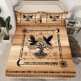 thumbnail image 2 of Feelyou Hippie Black Crow Twin Sheet Sets, Bohemian Life Tree Bedding, 3 Pieces, 2 of 7