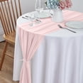 thumbnail image 6 of Beige Cheesecloth Table 10Ft Chiffon Table Runner 29X120 Inches Dusty Blue Table Runner For Wedding Baby Girl Bridal Shower Decorations, Household Antependium, 6 of 9
