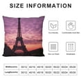 thumbnail image 5 of Shangniulu Eiffel Tower Pillow Case,Paris Eiffel Tower Purple Sky Short Plush Cushion Cover Square Standard Home Decorative for Men/Women Purple Black, 5 of 5