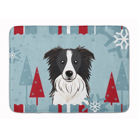 Carolines Treasures BB1737RUG Winter Holiday Border Collie Machine Washable Memory Foam Mat 19 X 27" multicolor