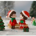 thumbnail image 2 of Mini figura de pareja navideña, muñeco, árbol de Navidad, bricolaje, decoración de jardín, bonsái, adorno, juguete para niños, figura en miniatura, estatua, artesanía de resina, 2 of 5