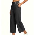 thumbnail image 3 of cocolona Womens High Waist Casual Golf Pants Elastic Waist Straight Wide Leg Travel Work Pants with Pockets, 3 of 5