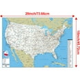 thumbnail image 3 of Compact 18x29 Inch United States Road Map - Space-Saving White Canvas Wall Map for Small Rooms, 3 of 10