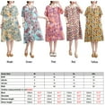 thumbnail image 5 of GoolRC Robe Ample pour Femmes Imprimé Floral Boho avec Poches Manches Courtes Col Rond Été Décontracté Vacances Vert 2TG, 5 of 5